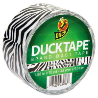 DuckTape 1.88" x 10 yds Colored Duct Tape, 3" Core,  Zebra