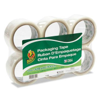Duck 1.88" x 55 yds Clear Commercial Grade Packaging Tape, 3" Core, 6-Pack