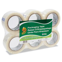 Duck 1.88" x 110 yds Clear Commercial Grade Packaging Tape, 3" Core, 6-Pack