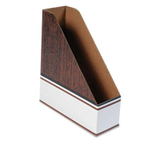 Bankers Box Corrugated Cardboard Oversize Letter Magazine File, Wood Grain, 12/Pack