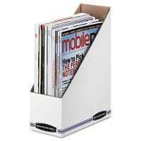 Bankers Box Stor/File Corrugated Magazine File, White, 12/Pack
