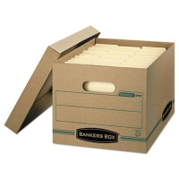 Bankers Box 12" x 15" x 10" Letter & Legal Stor/File Storage Boxes, 12/Carton, Kraft/Green