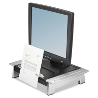 Fellowes Office Suites 4" to 6-1/2" H Copyholder Monitor Riser with Drawer, Black/Silver
