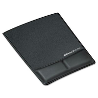 Fellowes 8-1/4" x 9-7/8" Microban Mouse Pad with Memory Foam Wrist Support, Black