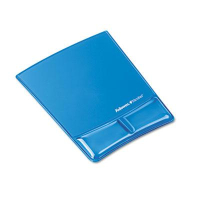 Fellowes 8-1/4" x 9-7/8" Microban Mouse Pad with Gel Wrist Support, Blue