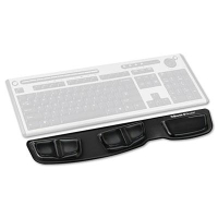 Fellowes 18-1/4" x 3-3/8" Microban Gel Keyboard Wrist Rest with Palm Support, Black