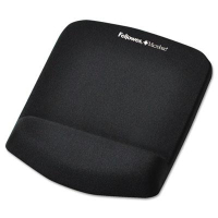Fellowes PlushTouch 7-1/4" x 9-3/8" Foam Mouse Pad with Wrist Rest, Black