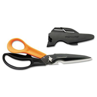 Fiskars Cuts+More Scissors, 9" Length, Black/Orange