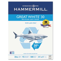 Hammermill Great White 8-1/2" X 11", 20lb, 5000-Sheets, Recycled Copy Paper