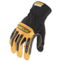 Ironclad Ranchworx X-Large Leather Gloves, Black/Tan