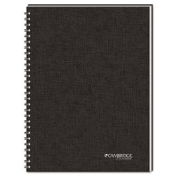 Cambridge 5-3/8" X 8" 80-Sheet Legal Rule Meeting Notebook, Black Cover