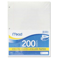 Mead 8-1/2" x 11", 200-Sheets, College Rule Economical Filler Paper