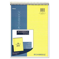 Cambridge 8-7/8" X 11" 70-Sheet Legal Rule Notepad, Canary Paper