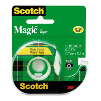Scotch 1/2" x 22.2 yds Magic Tape with Dispenser, Clear, 1" Core