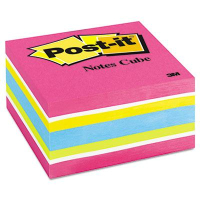 Post-It Original Cubes 3" X 3", 400-Sheets, Pink Wave Colors