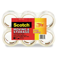 Scotch 1.88" x 54.6 yds Clear Moving & Storage Packaging Tape, 3" Core, 6-Pack
