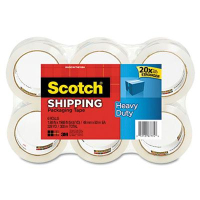 Scotch 1.88" x 54.6 yds Clear Heavy-Duty Packaging Tape, 3" Core, 6-Pack
