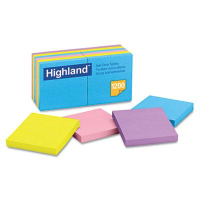 Highland 3" X 3", 12 100-Sheet Pads, Sunbright Sticky Notes