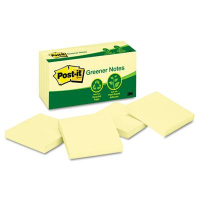 Post-It 3" X 3", 12 100-Sheet Pads, Canary Yellow Greener Notes