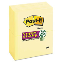 Post-It 3" X 5", 12 90-Sheet Pads, Canary Yellow Super Sticky Notes