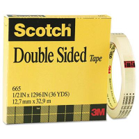 Scotch 1/2" x 36 yds Clear Double-Sided Tape, 3" Core