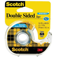 Scotch Double-Sided Removable Tape with Dispenser, Clear, 1" Core