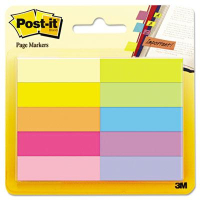 Post-It 1/2" x 2" Page Markers, Bright Assorted, 500 Markers/Pack