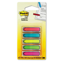 Post-It 1/2" x 1-3/4" Arrow Page Flags, Bright Assorted, 100 Flags/Pack