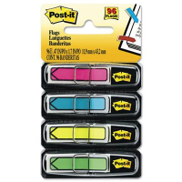Post-It 1/2" x 1-3/4" Arrow Page Flags, Bright Assorted, 96 Flags/Pack