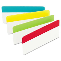 Post-It 3" x 1-1/2" Durable File Tabs, Aqua/Lime/Red/Yellow, 24/Pack