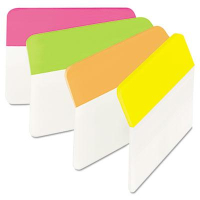 Post-It 2" x 1-1/2" Angled Hanging File Tabs, Assorted Bright, 24/Pack