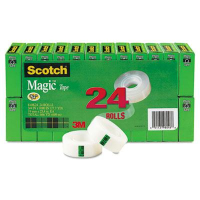 Scotch 3/4" x 27.7 yds Clear Magic Tape, 1" Core, 24-Pack