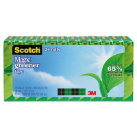 Scotch 3/4" x 25 yds Clear Magic Greener Tape, 1" Core, 24-Pack