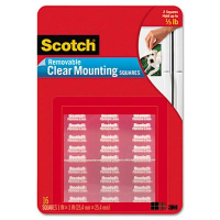 Scotch 11/16" Precut Removable Mounting Squares, Clear, 35/Pack