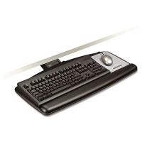 3M 23" Track Sit/Stand Adjustable Keyboard Tray with Standard Platform, Black