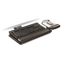 3M 23" Track Sit/Stand Adjustable Keyboard Tray with Platform, Black