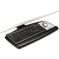 3M 23" Track Adjustable Keyboard Tray with Standard Platform, Black