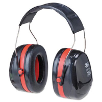 3M Peltor Optime 105 Extreme Performance Earmuff, Black/Red