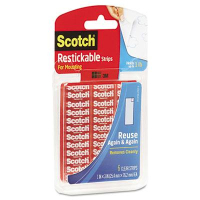 Scotch 1" x 3" Restickable Mounting Tabs, Clear, 6/Pack
