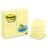 Post-It 3" X 3", 24 100-Sheet Pads, Canary Yellow Pop-Up Notes