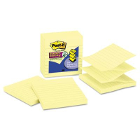 Post-It 4" X 4", 5 90-Sheet Pads, Lined Canary Yellow Pop-Up Notes