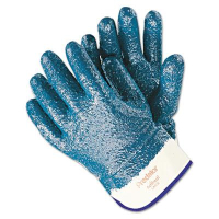 MCR Safety Memphis Predator Large Premium Nitrile-Coated Gloves, Blue/White, 12 Pairs