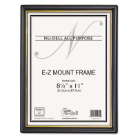 NuDell EZ Mount 8.5" W x 11" H Document Frame, Black/Gold, 18 Pack