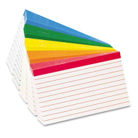 Oxford 3" x 5", 100-Cards, Assorted Colors, Ruled Index Cards