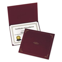 Oxford 9-3/4" x 12-1/2" 5-Pack Certificate Holder, Burgundy
