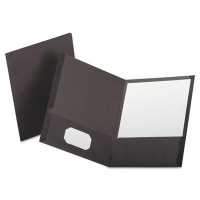 Oxford 100-Sheet 8-1/2" x 11" Linen Two-Pocket Portfolio, Gray, 25/Box