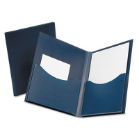 Oxford 200-Sheet 8-1/2" x 11" Double Stuff Gusseted Two-Pocket Poly Folder, Navy