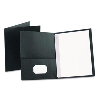 Oxford 1/2" Capacity 8-1/2" x 11" Tang Fastener Twin-Pocket Folders, Dark Blue, 25/Box
