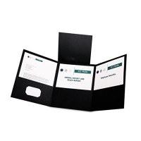 Oxford 150-Sheet 8-1/2" x 11" Tri-Fold Pocket Folder, Black, 20/Box