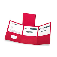 Oxford 150-Sheet 8-1/2" x 11" Tri-Fold Pocket Folder, Red, 20/Box